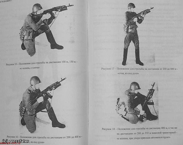Положения для стрельбы из ГП-34
